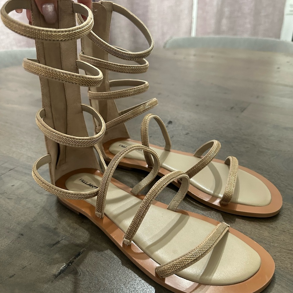 NEW $148 Free People Theia Gladiator Sandals Size 8.5 Suede/Leather - Picture 3 of 9